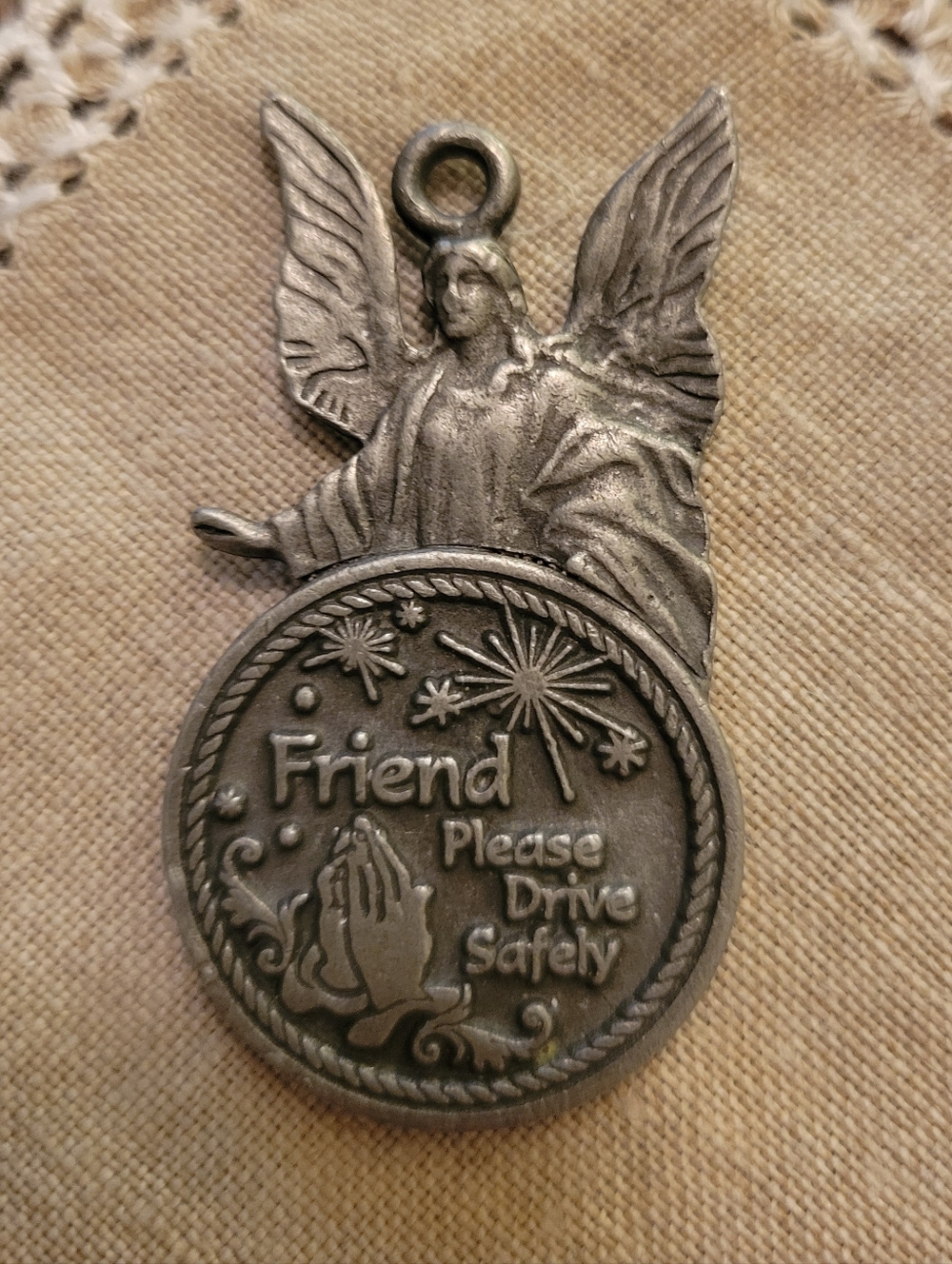 Vintage Guardian Angel Pendant